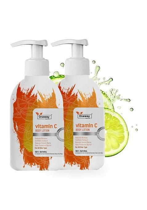 Oneway Happiness Set Of 2 Vitamin C Body Lotion With Aloe Vera 300 Ml Each