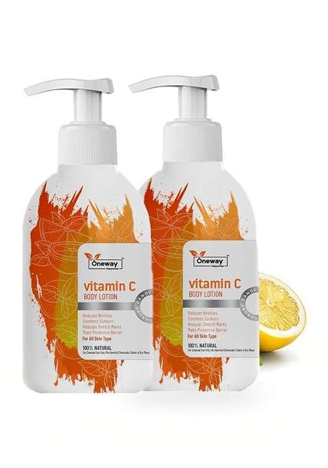 Oneway Happiness Set Of 2 Vitamin C Body Lotion With Aloe Vera 300 Ml Each