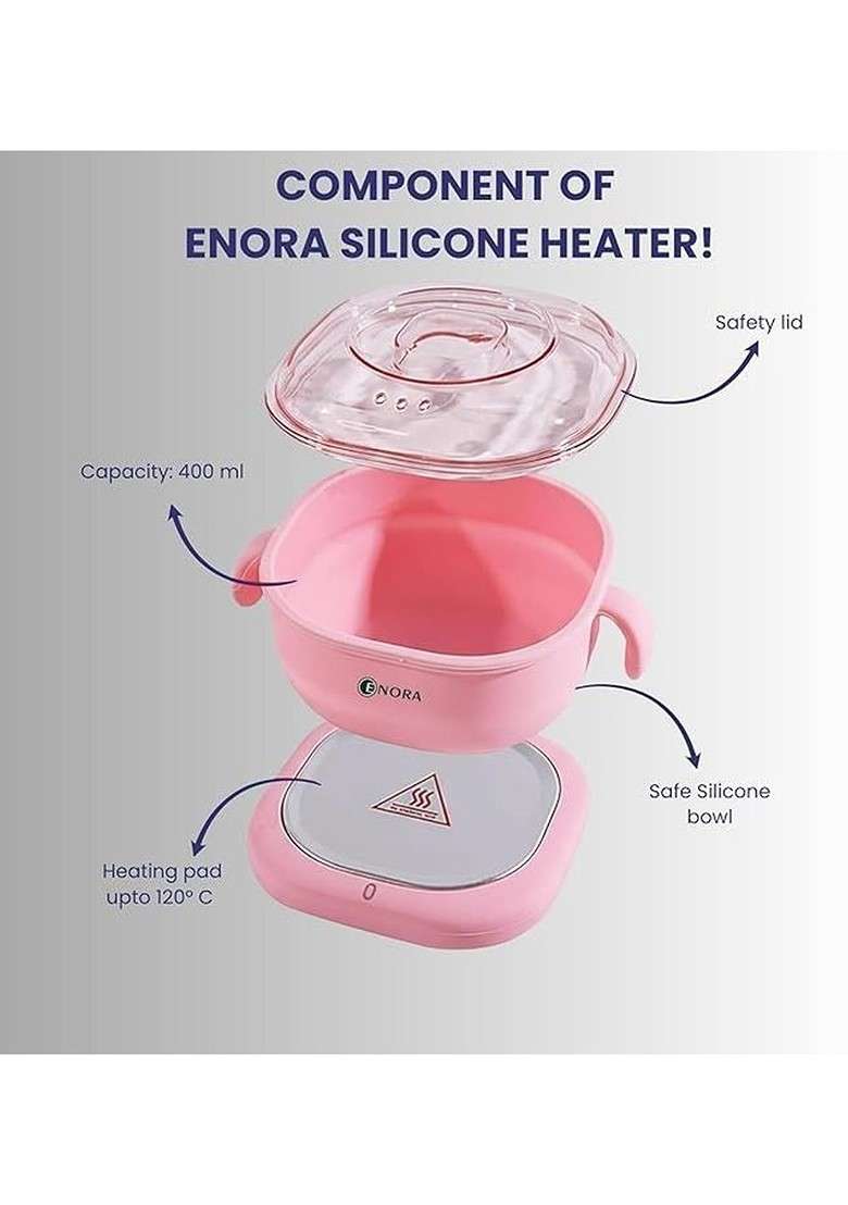 Enora Set Of 3 Brazilian Face Wax 100 G Each With Heater Spatula - Indya