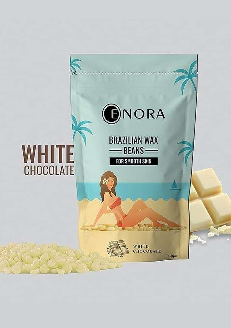 Enora White Chocolate Brazilian Face Wax Beans 100 G With Pan Spatula - Indya