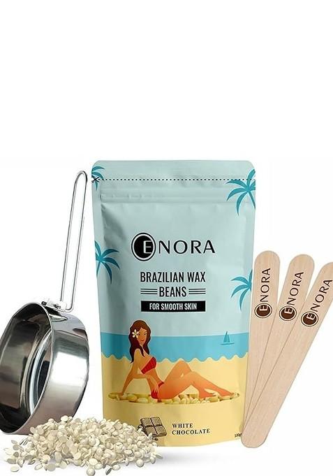 Enora White Chocolate Brazilian Face Wax Beans 100 G With Pan Spatula