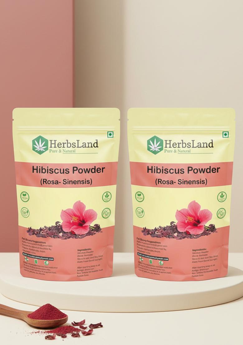Herbsland Set Of 2 Hibiscus Powder For Hair Skin 100 G Each