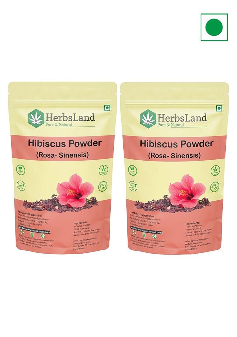 Herbsland Set Of 2 Hibiscus Powder For Hair Skin 100 G Each