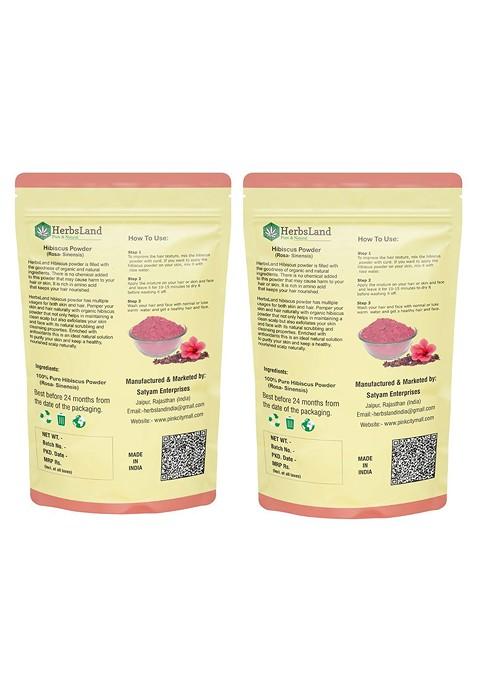 Herbsland Set Of 2 Hibiscus Powder For Hair Skin 100 G Each