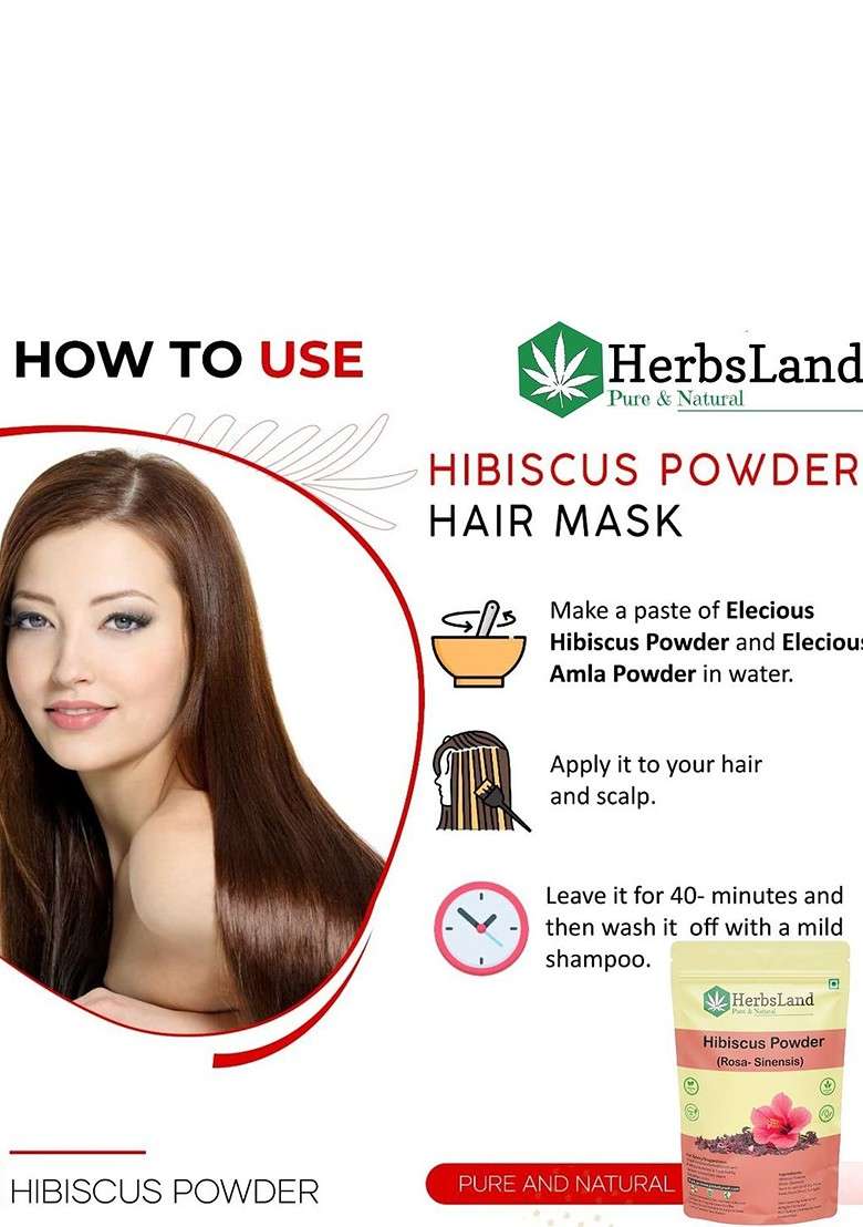 Herbsland Hibiscus Powder For Hair Skin 200 G - Indya