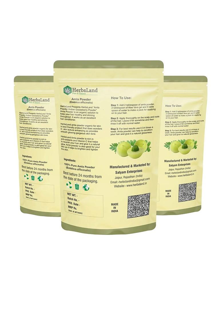 Herbsland Set Of 3 Amla Powder For Hair Skin 100 G Each