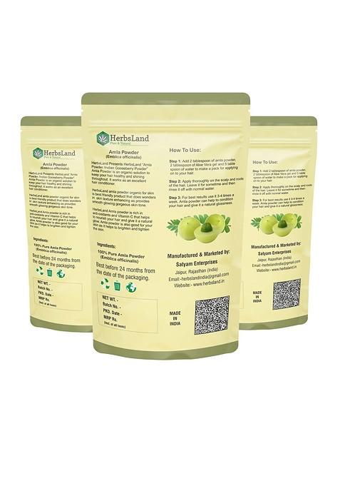 Herbsland Set Of 3 Amla Powder For Hair Skin 100 G Each