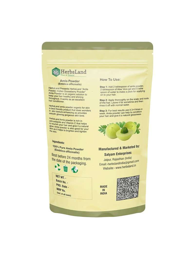 Herbsland Amla Powder For Hair Skin 200 G - Indya