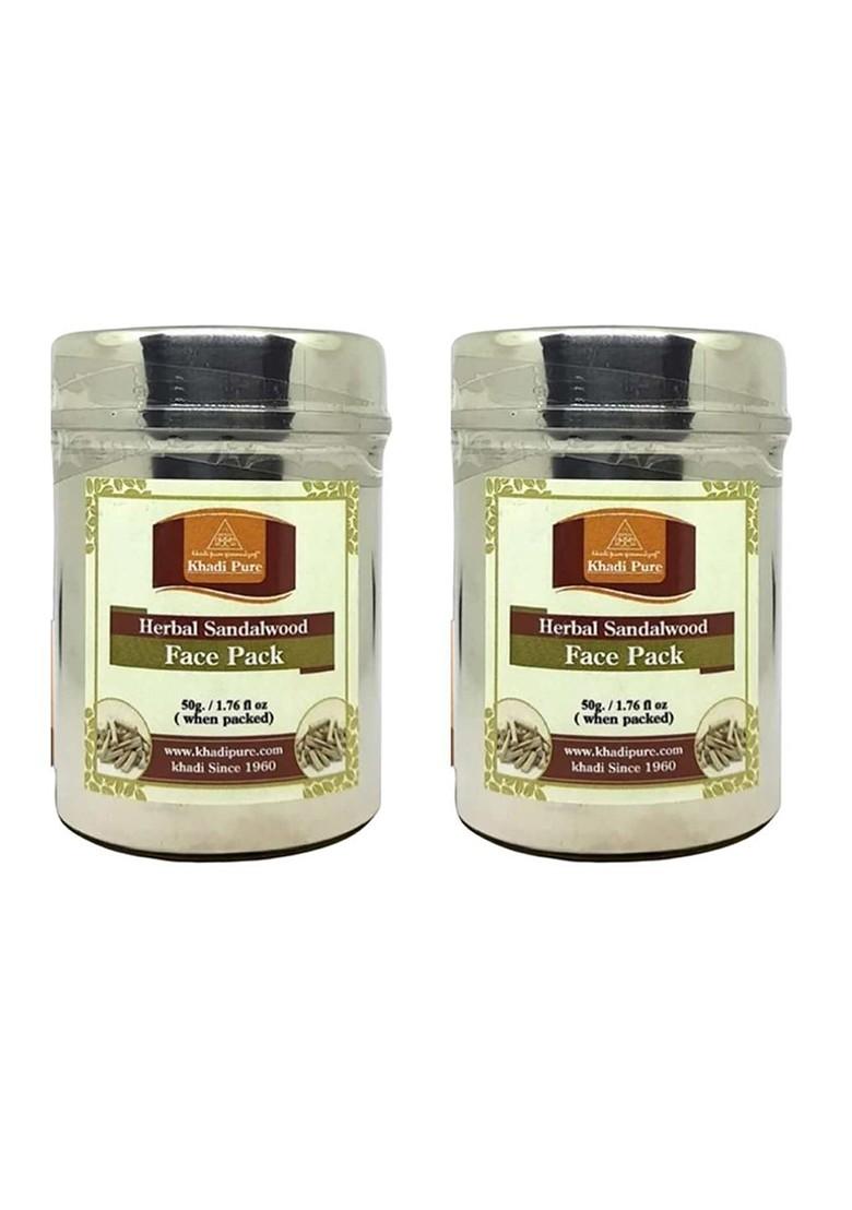 Khadi Pure Set Of 2 Herbal Sandalwood Face Pack For Radiant Skin 50 G Each