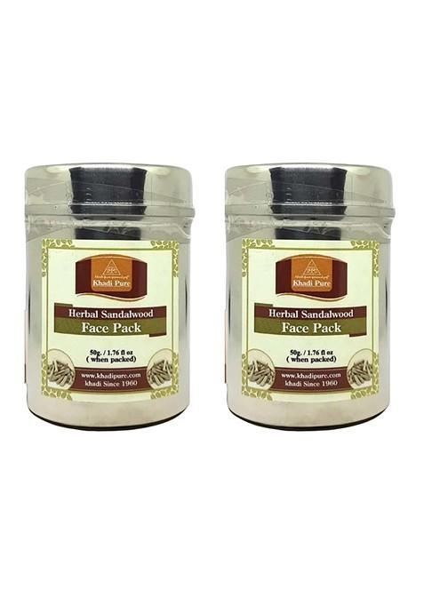 Khadi Pure Set Of 2 Herbal Sandalwood Face Pack For Radiant Skin 50 G Each