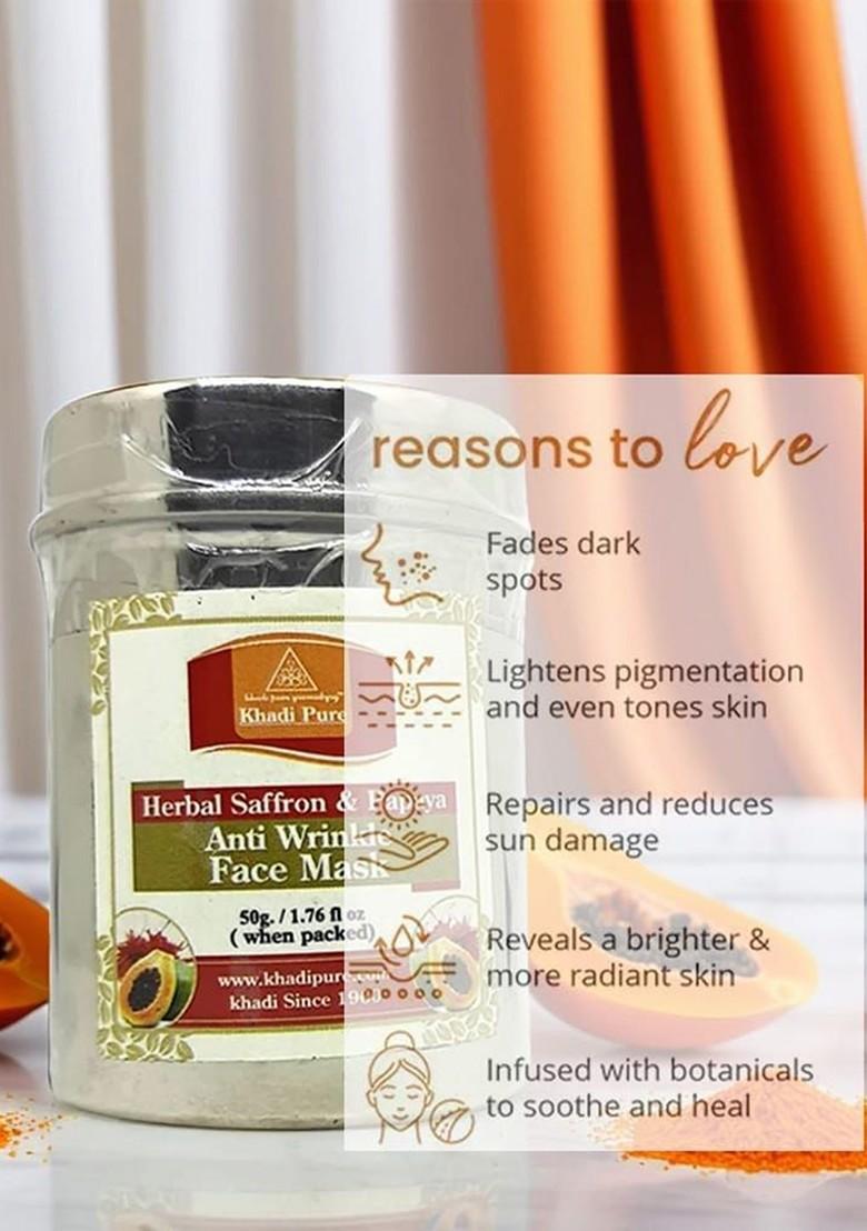 Khadi Pure Set Of 4 Herbal Saffron Papaya Anti Wrinkle Face Pack 50 G Each