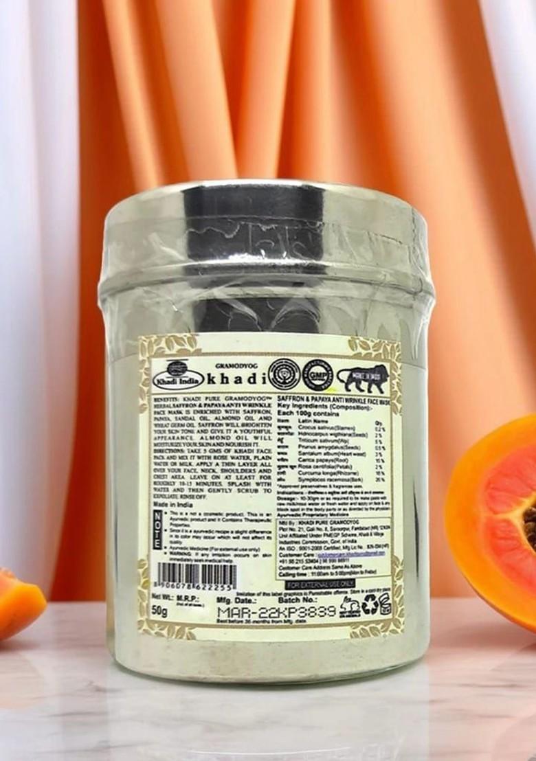 Khadi Pure Set Of 4 Herbal Saffron Papaya Anti Wrinkle Face Pack 50 G Each