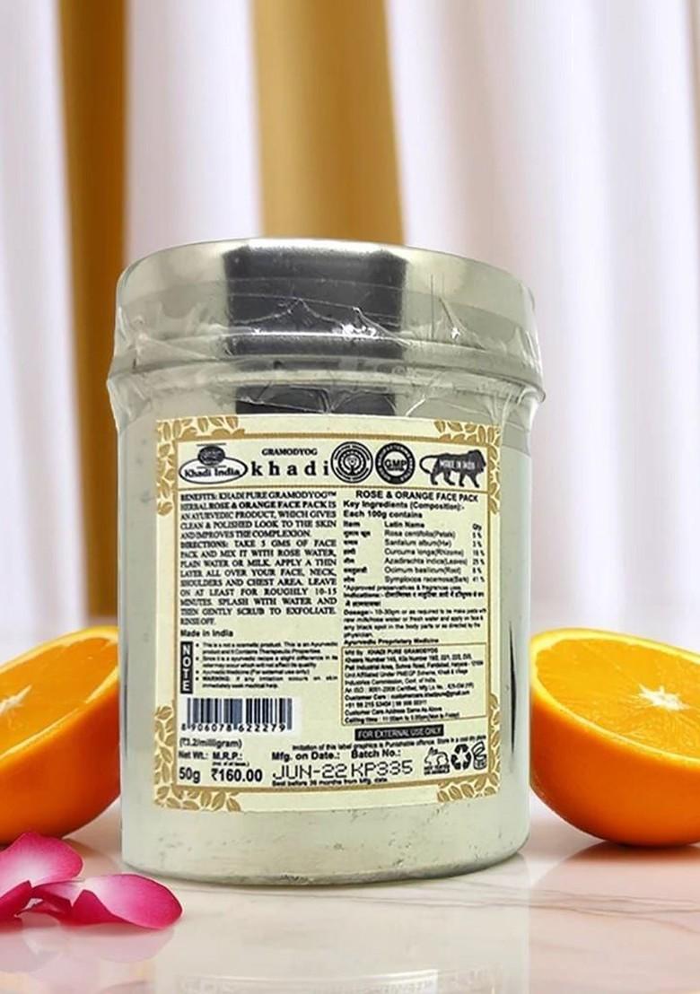 Khadi Pure Set Of 2 Herbal Rose Orange Face Pack For Skin Nourishment 50 G Each