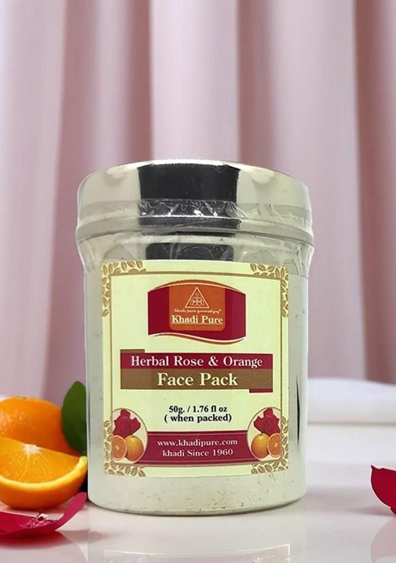 Khadi Pure Set Of 2 Herbal Rose Orange Face Pack For Skin Nourishment 50 G Each