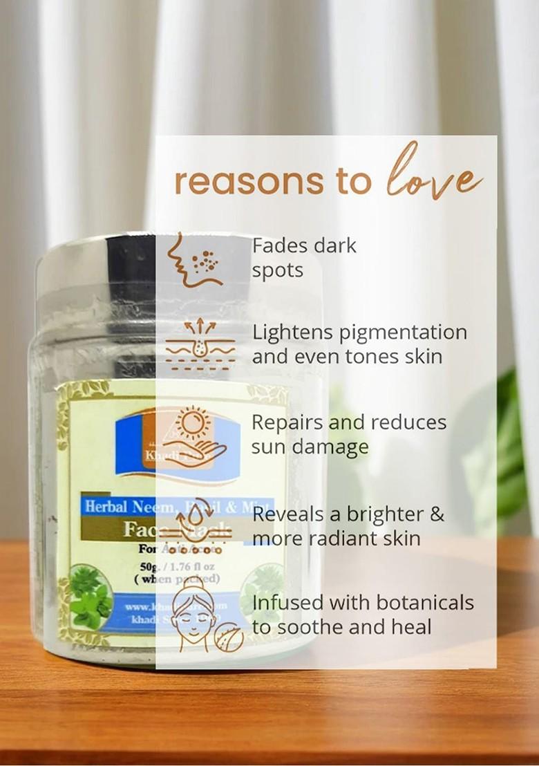Khadi Pure Set Of 4 Herbal Neem Basil Mint Face Mask For Acne 50 G Each