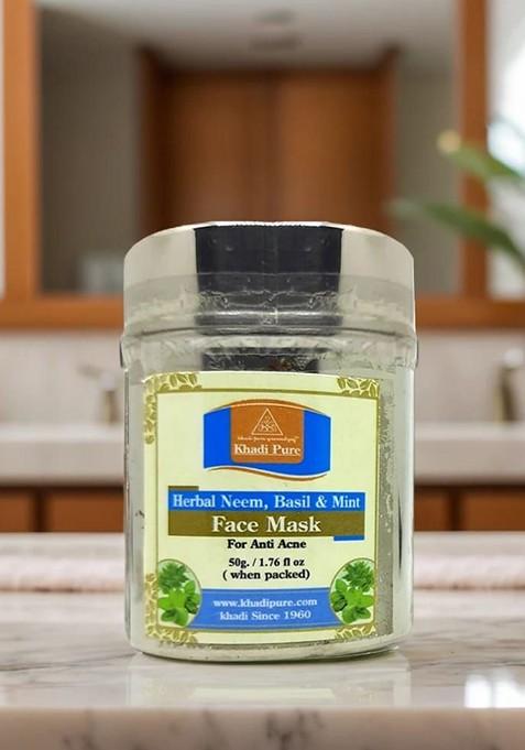 Khadi Pure Set Of 4 Herbal Neem Basil Mint Face Mask For Acne 50 G Each
