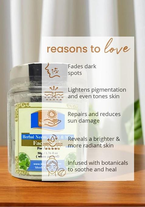 Khadi Pure Set Of 4 Herbal Neem Basil Mint Face Mask For Acne 50 G Each