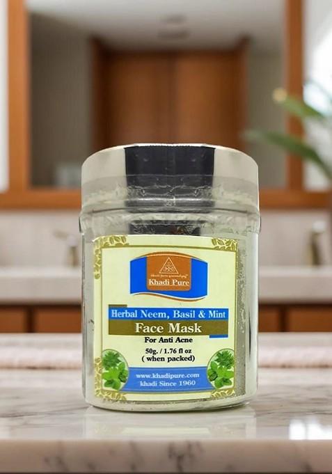 Khadi Pure Set Of 2 Herbal Neem Basil Mint Face Mask For Acne 50 G Each