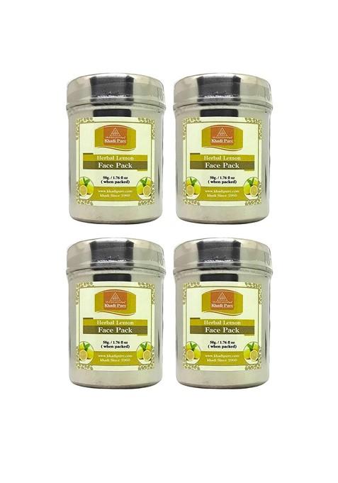 Khadi Pure Set Of 4 Herbal Lemon Face Pack For Skin Brightening 50 G Each
