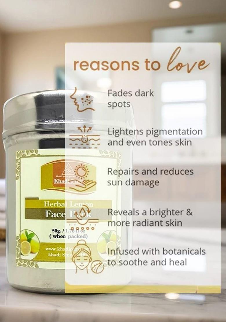 Khadi Pure Set Of 2 Herbal Lemon Face Pack For Skin Brightening 50 G Each