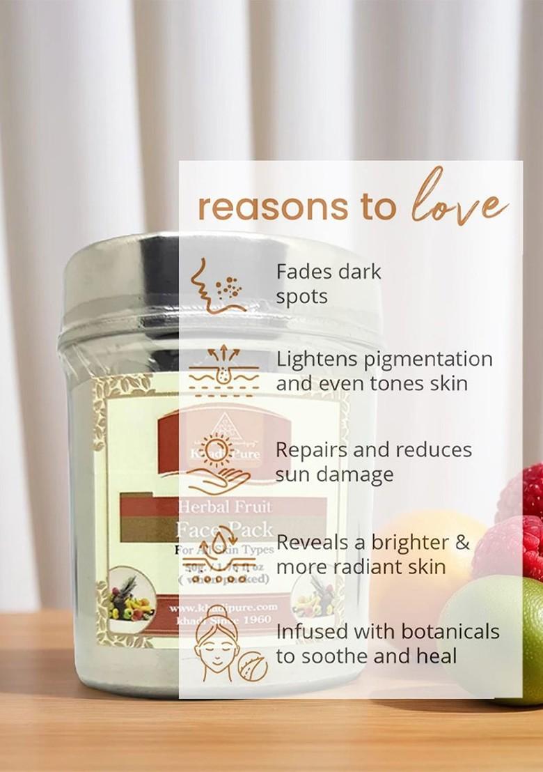 Khadi Pure Set Of 4 Herbal Fruit Face Pack For Skin Brightening 50 G Each