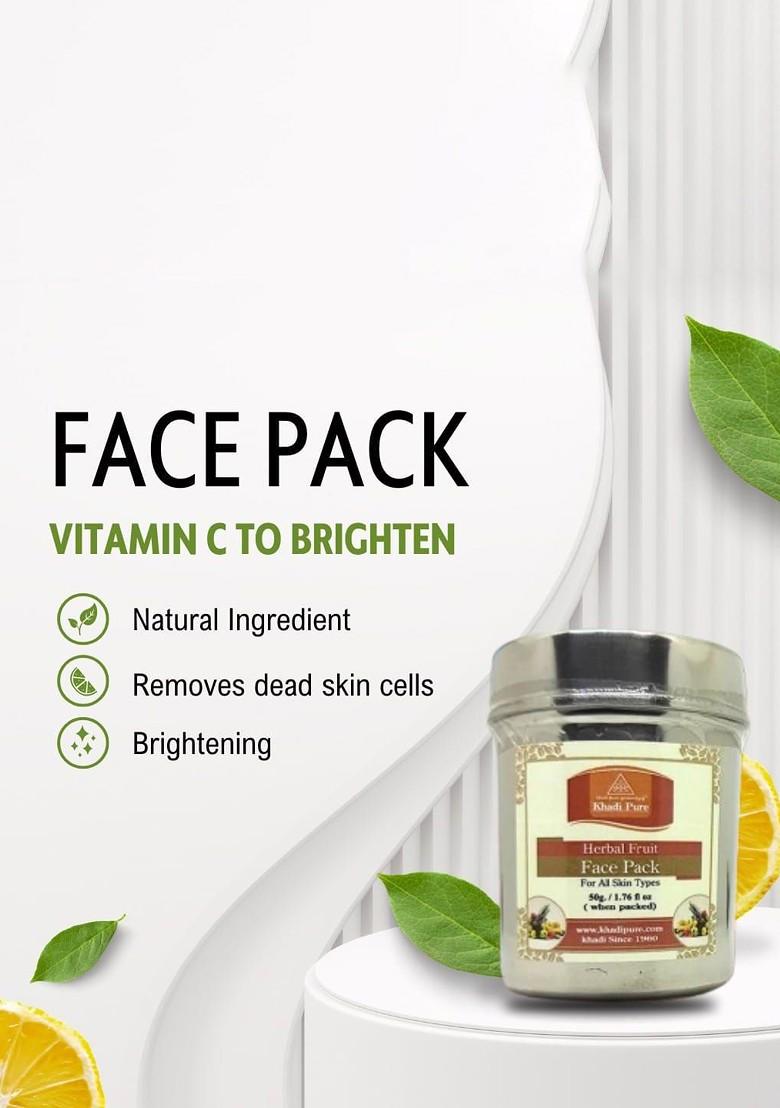 Khadi Pure Set Of 2 Herbal Fruit Face Pack For Skin Brightening 50 G Each