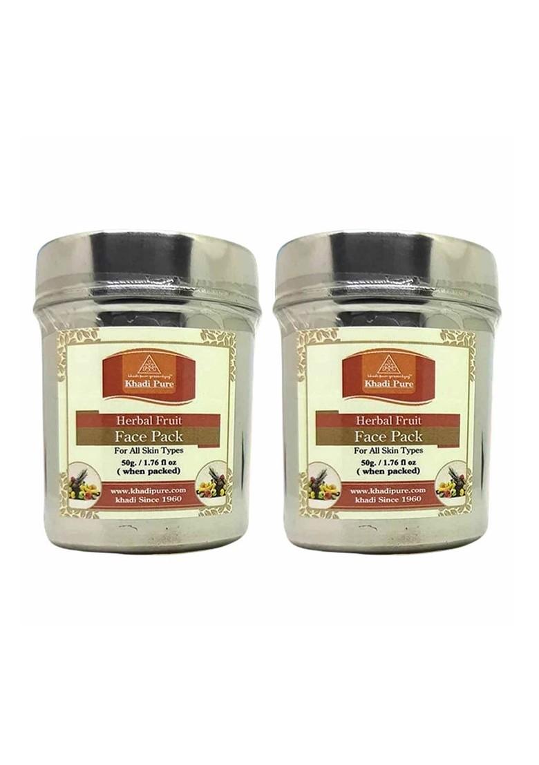 Khadi Pure Set Of 2 Herbal Fruit Face Pack For Skin Brightening 50 G Each
