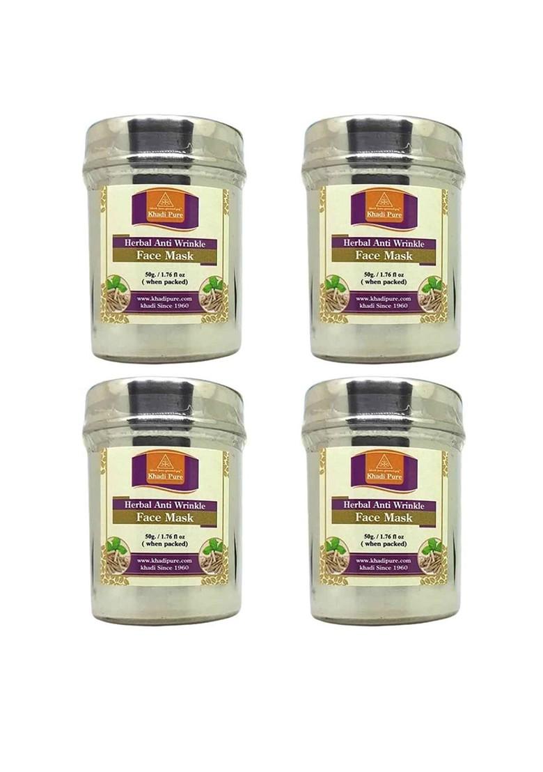 Khadi Pure Set Of 4 Herbal Anti Wrinkle Face Mask With Almond Oil 50 G Each