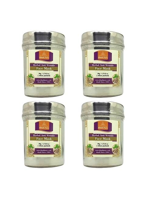 Khadi Pure Set Of 4 Herbal Anti Wrinkle Face Mask With Almond Oil 50 G Each