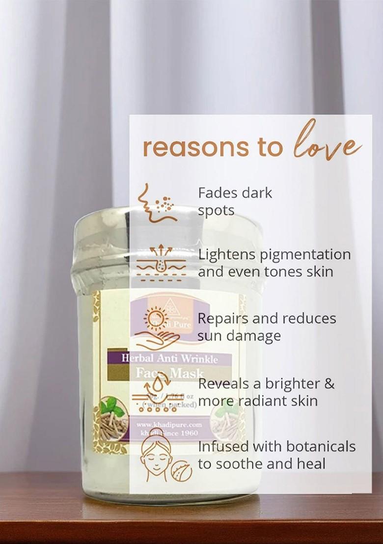 Khadi Pure Set Of 2 Herbal Anti Wrinkle Face Mask With Almond Oil 50 G Each