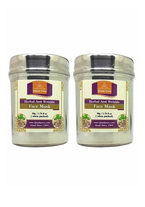 Khadi Pure Set Of 2 Herbal Anti Wrinkle Face Mask With Almond Oil 50 G Each