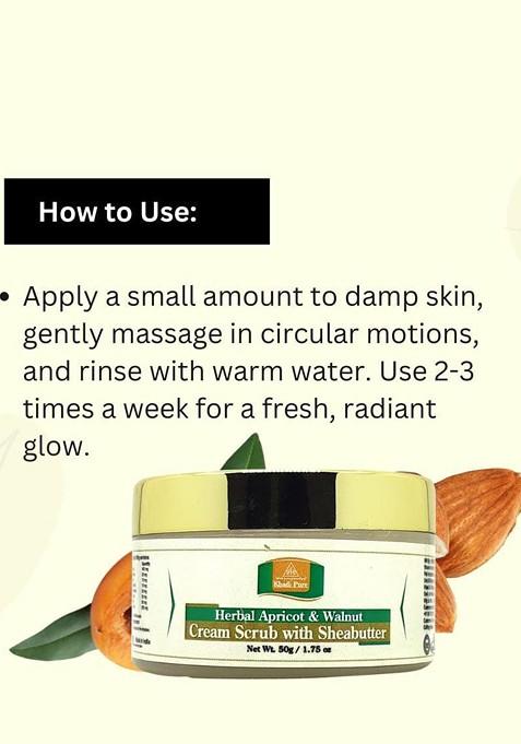 Khadi Pure Set Of 2 Herbal Apricot Walnut Cream Scrub With Shea Butter 100 G Each