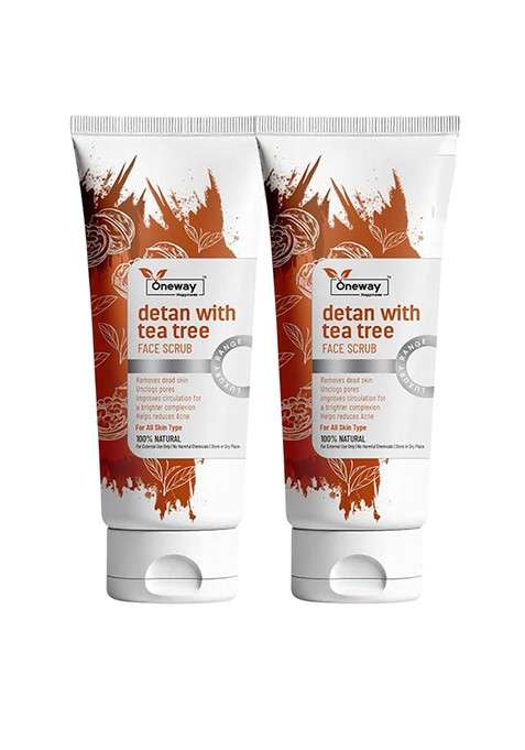 Oneway Happiness Set Of 2 Detan Face Scrub For Removing Tanning 100 Ml Each