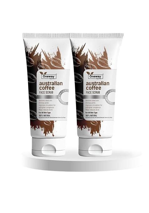 Oneway Happiness Set Of 2 Australian Coffee Face Scrub 100 Ml Each