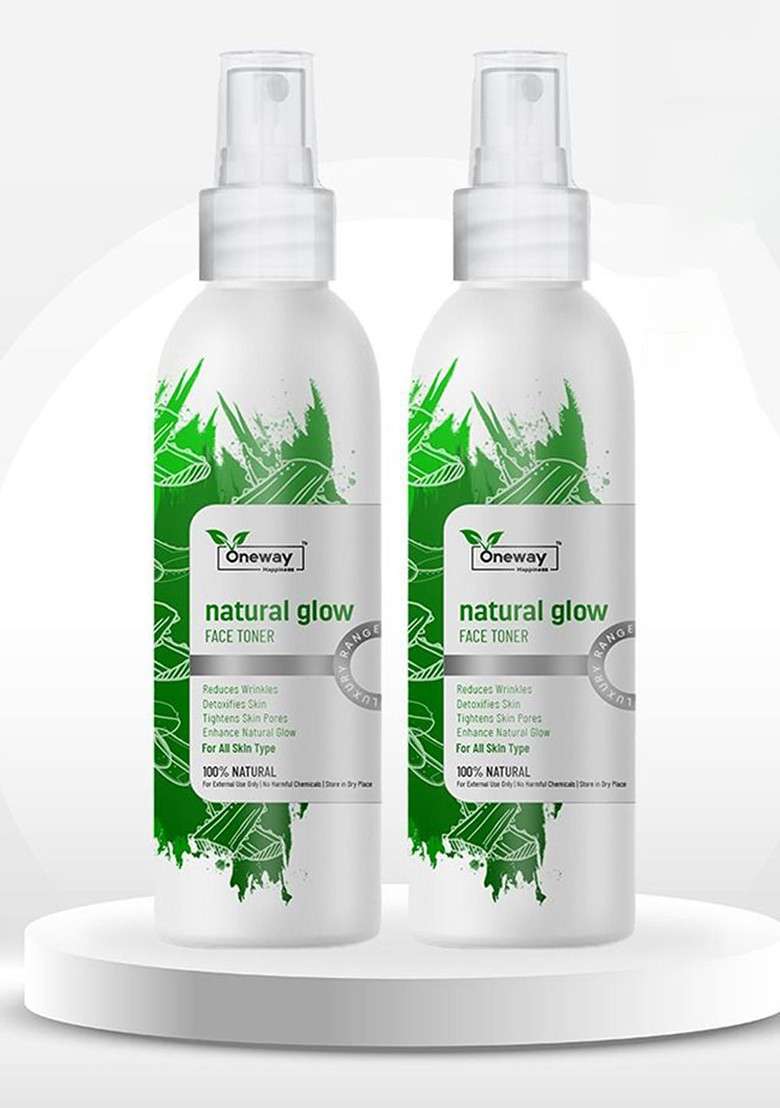 Oneway Happiness Set Of 2 Neem Aloe Vera Face Toner For Glowing Skin 100 Ml Each - Indya