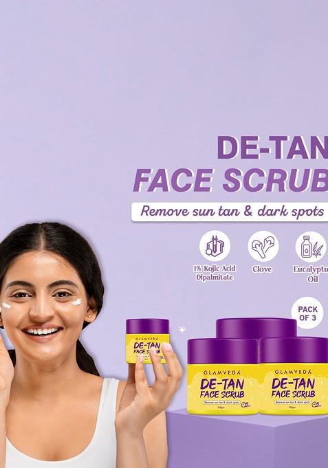 Glamveda Set Of 3 De Tan Face Scrub For Pigmentation 100 G Each