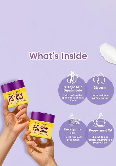 Glamveda Set Of 3 De Tan Face Scrub For Pigmentation 100 G Each