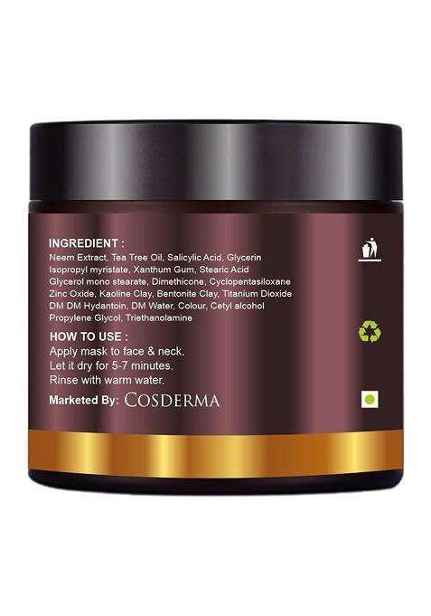 Cosderma Natural Clay Acne Face Mask With Tea Tree Oil 120 G