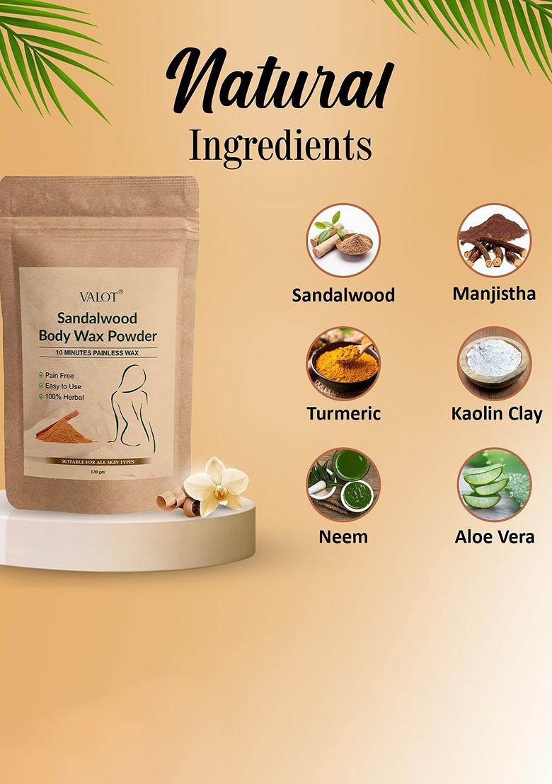 Valot Set Of 2 Sandalwood Body Wax Powder 120 G Each