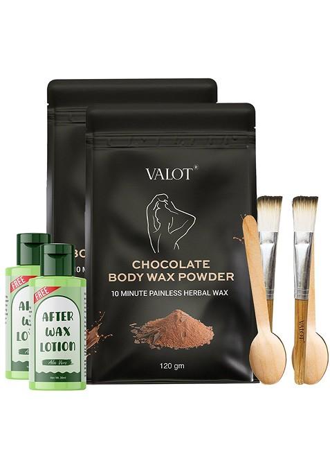 Valot Set Of 2 Chocolate Wax Powder For Full Body 120 G Each
