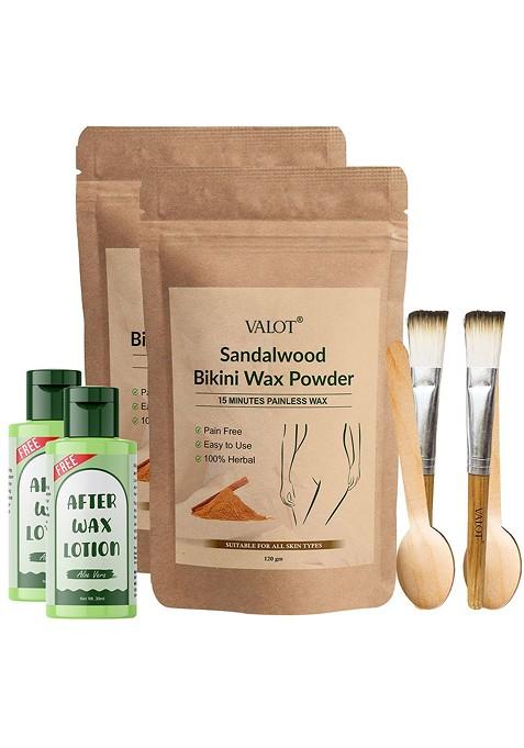 Valot Set Of 2 Sandalwood Bikini Wax Powder 120 G Each