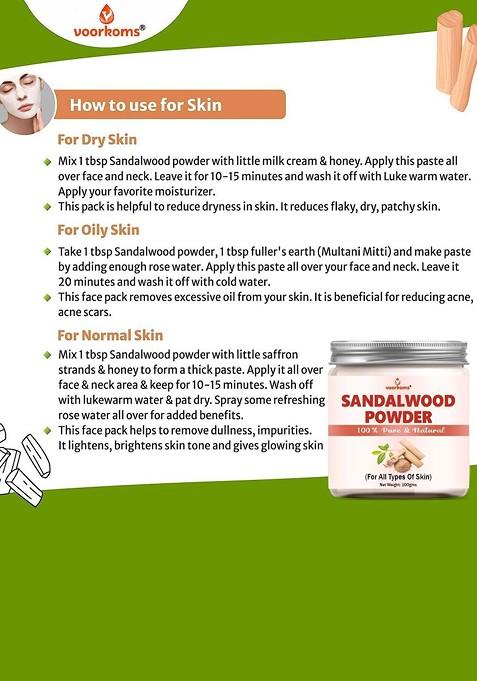 Voorkoms Pure Natural Sandalwood Powder Face Pack 100 G