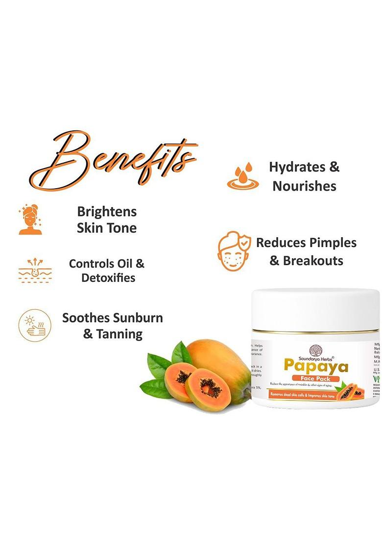 Soundarya Herbs Controls Oil Detoxifies Papaya Face Pack 100 G