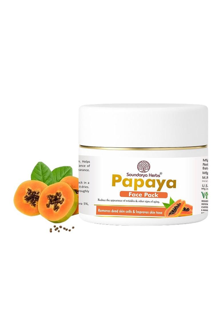 Soundarya Herbs Controls Oil Detoxifies Papaya Face Pack 100 G