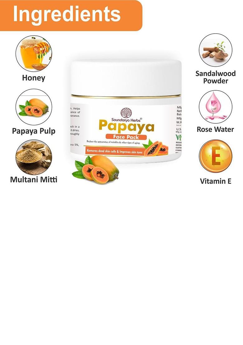 Soundarya Herbs Controls Oil Detoxifies Papaya Face Pack 100 G