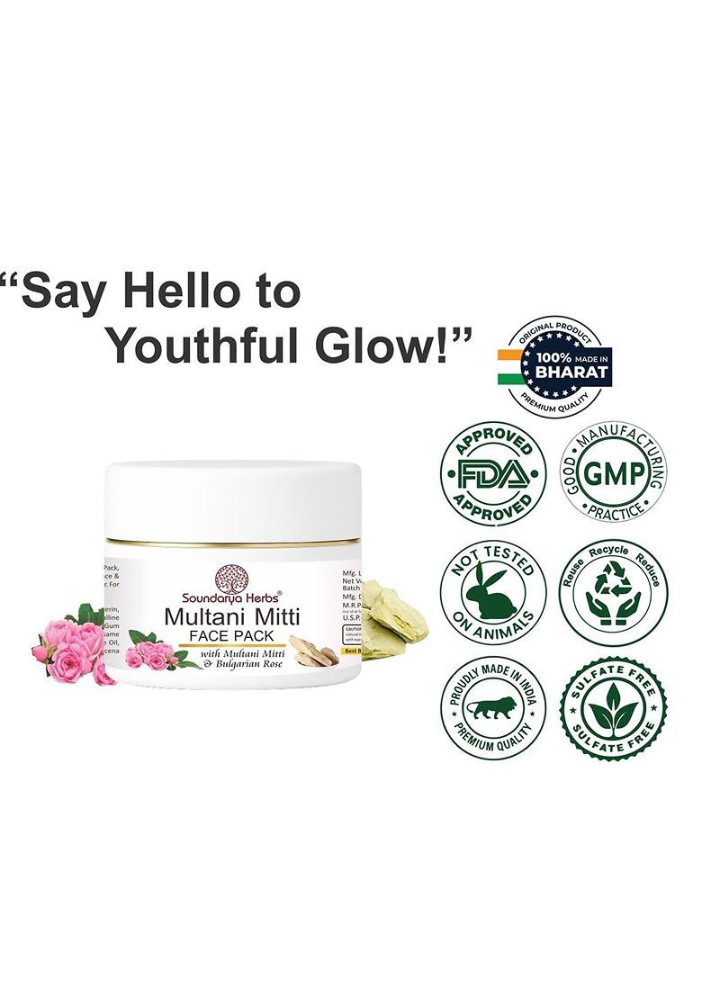 Soundarya Herbs Multani Mitti Face Pack With Bulgarian Rose Oil 100 G