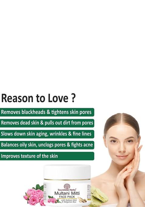 Soundarya Herbs Multani Mitti Face Pack With Bulgarian Rose Oil 100 G