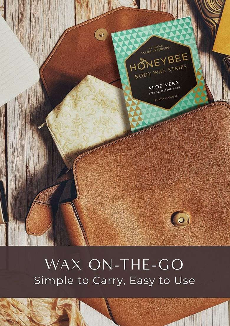 Honeybee Aloe Vera Body Wax Strips For Full 8 2 Post Wipes - Indya