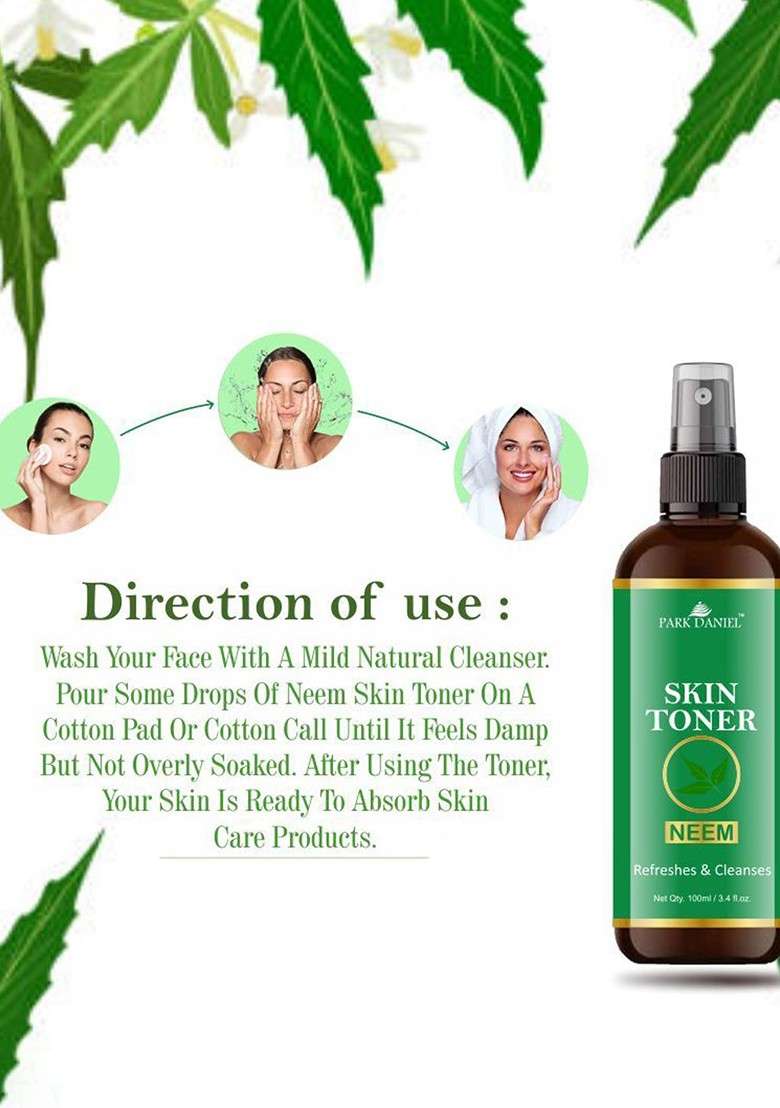 Park Daniel Set Of 3 Purify Clear Skin Neem Toner 100 Ml Each - Indya