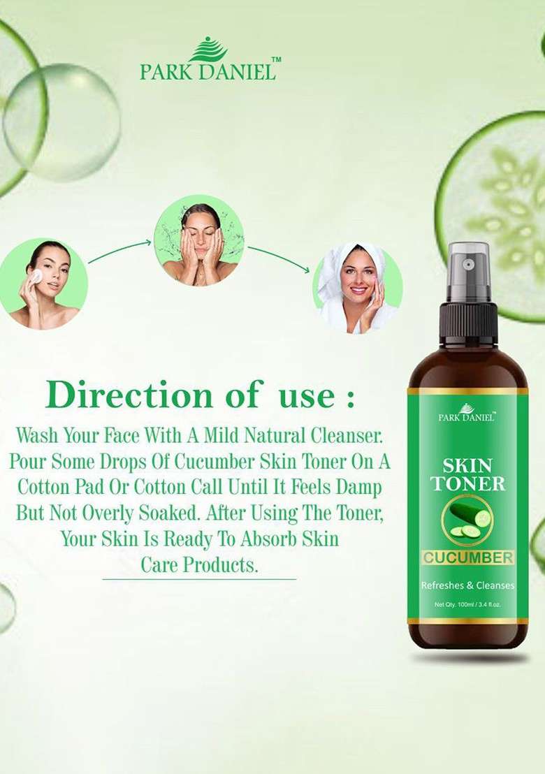 Park Daniel Cucumber Skin Toner For Hydration 100 Ml - Indya